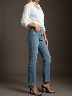 #98256 🛑 1,3,5,7,9 Tummy Control High Rise Straight Denim Jeans